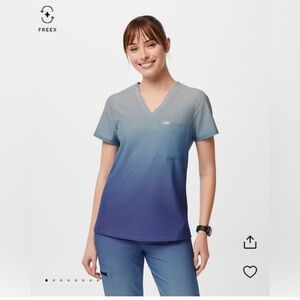 Figs Gradient Blue Scrub Top